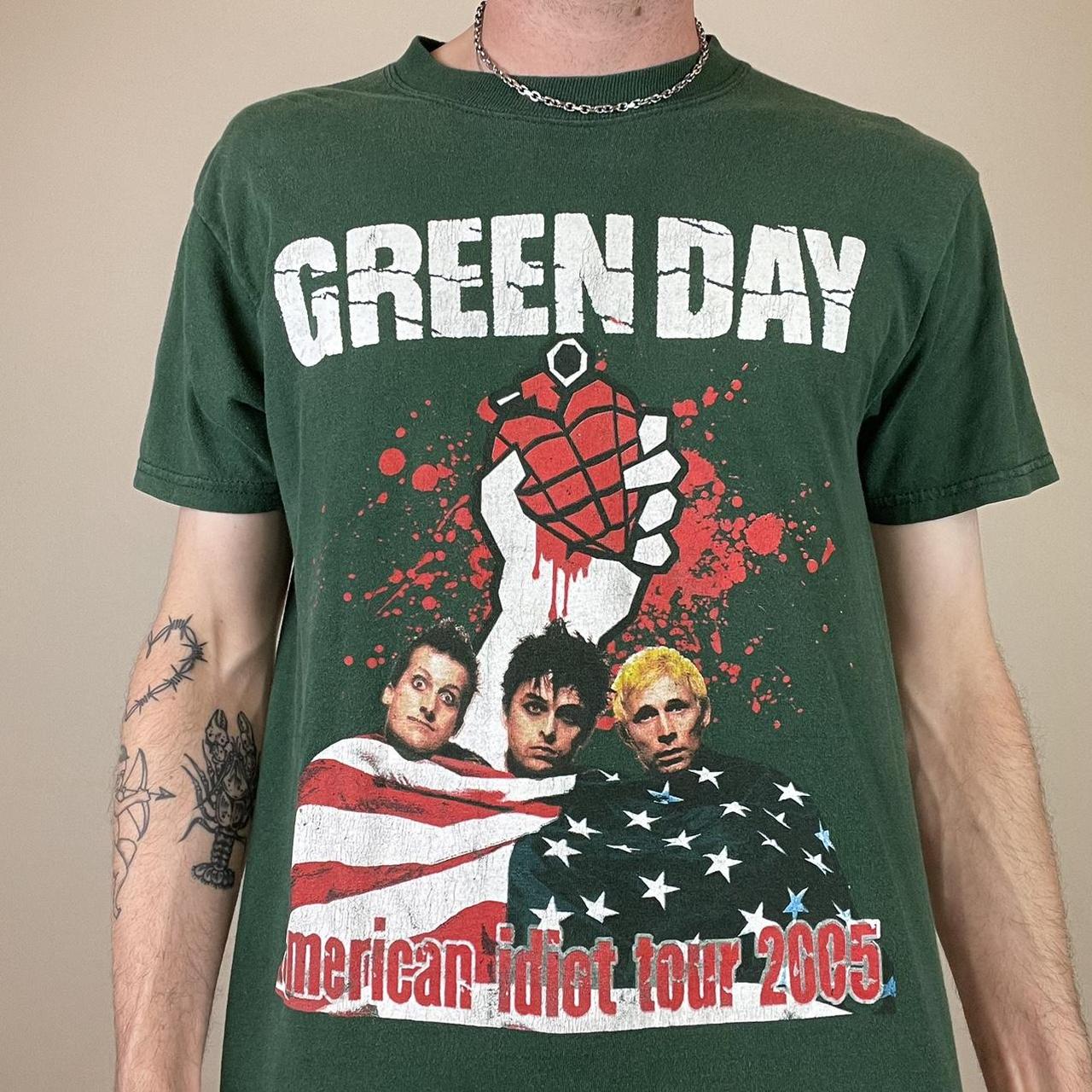 Vintage Green Day American Idiot Tour Band Tee... - Depop