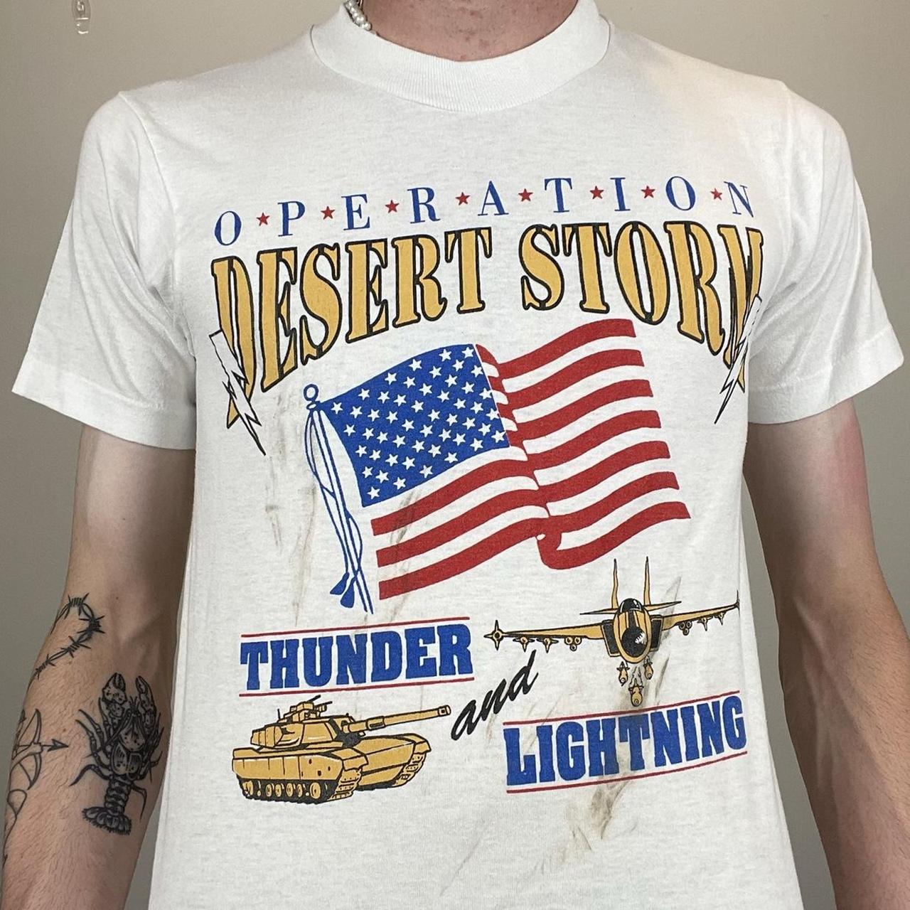 Vintage US Military Operation Desert Storm Tee Shirt - Depop
