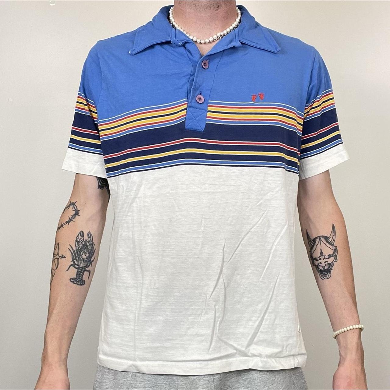American Vintage Men's White and Blue Polo-shirts (2)