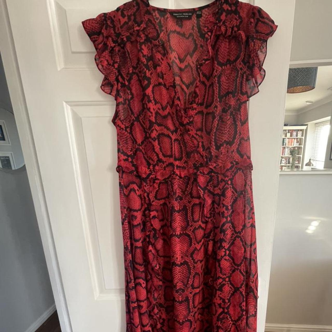 Red print Dorothy Perkins midi dress. Floaty,... -