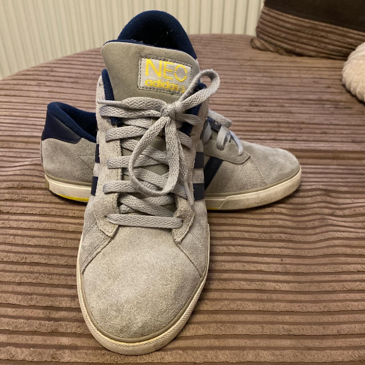 Adidas Men's Grey and Navy Trainers | Depop