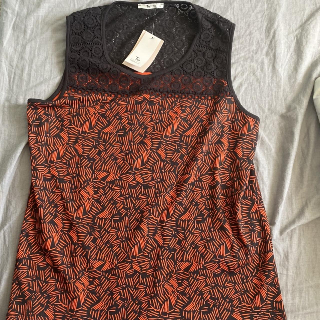Sainsbury's TU Women's Black and Red Veststankscamis Depop