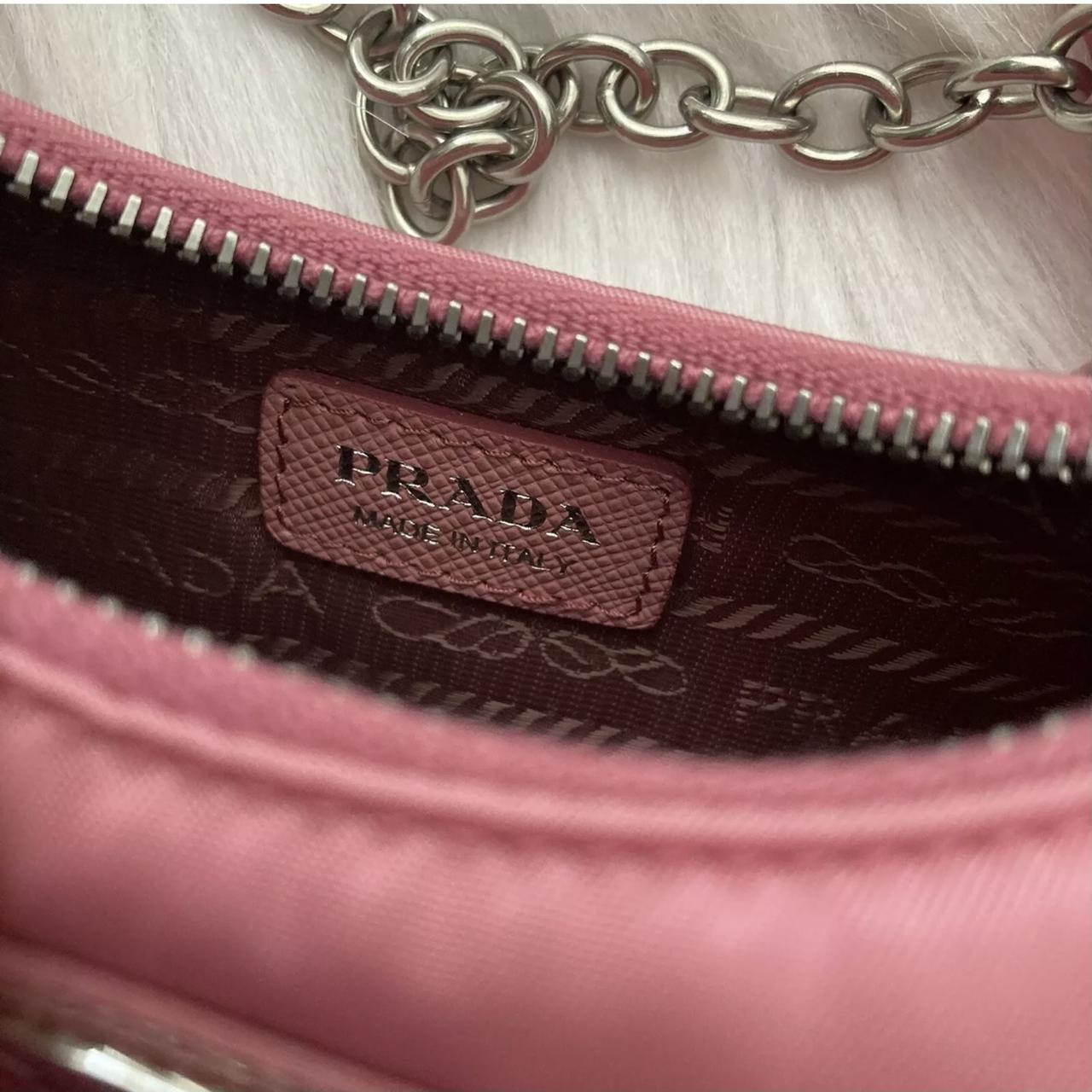 Pink prada discount bag with chain