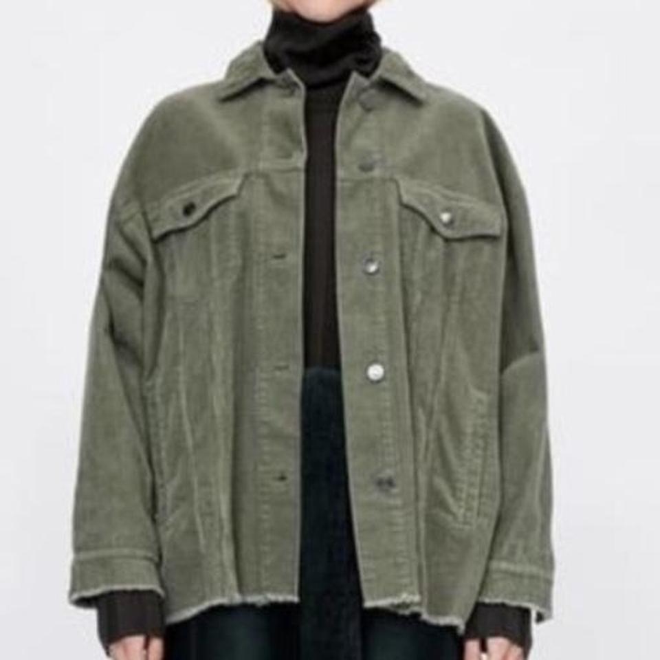 green cord jacket zara