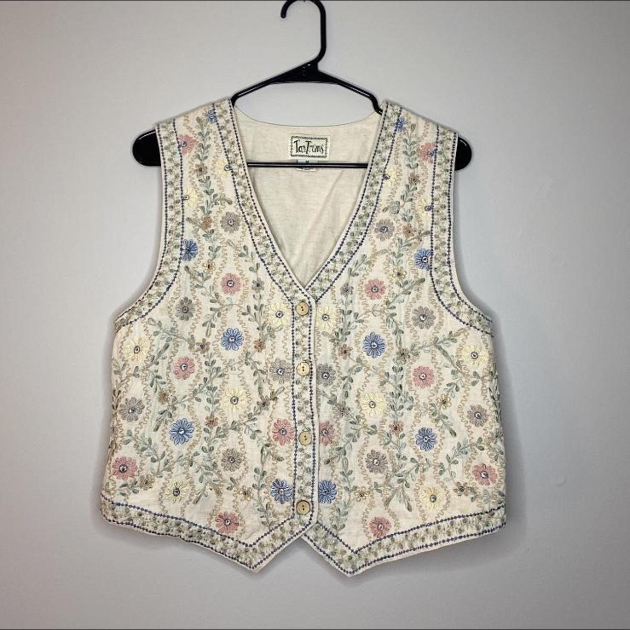 Embroidered floral vest. Gently used. I believe this... - Depop