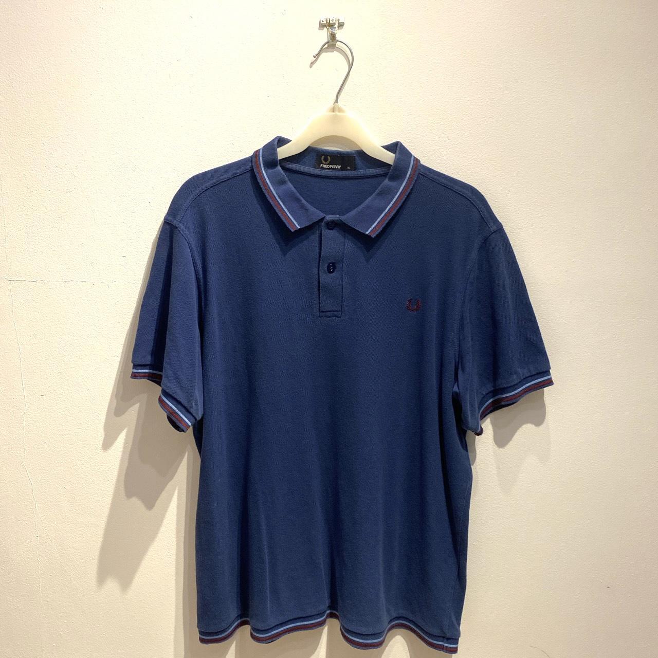 AUTHENTIC Fred Perry navy blue polo shirt with... - Depop