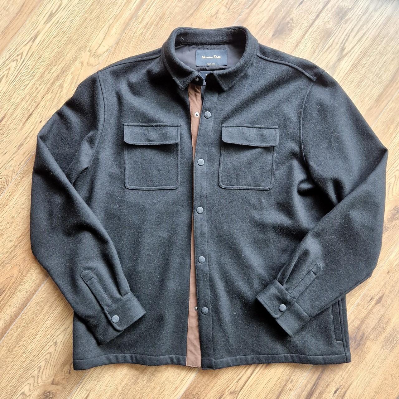 Massimo Dutti regular fit wool mix overshirt in... - Depop