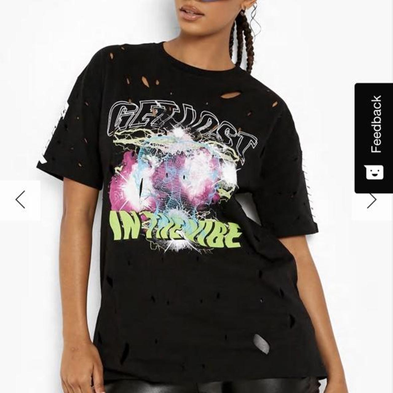 Women's Black and Pink Tshirt Depop