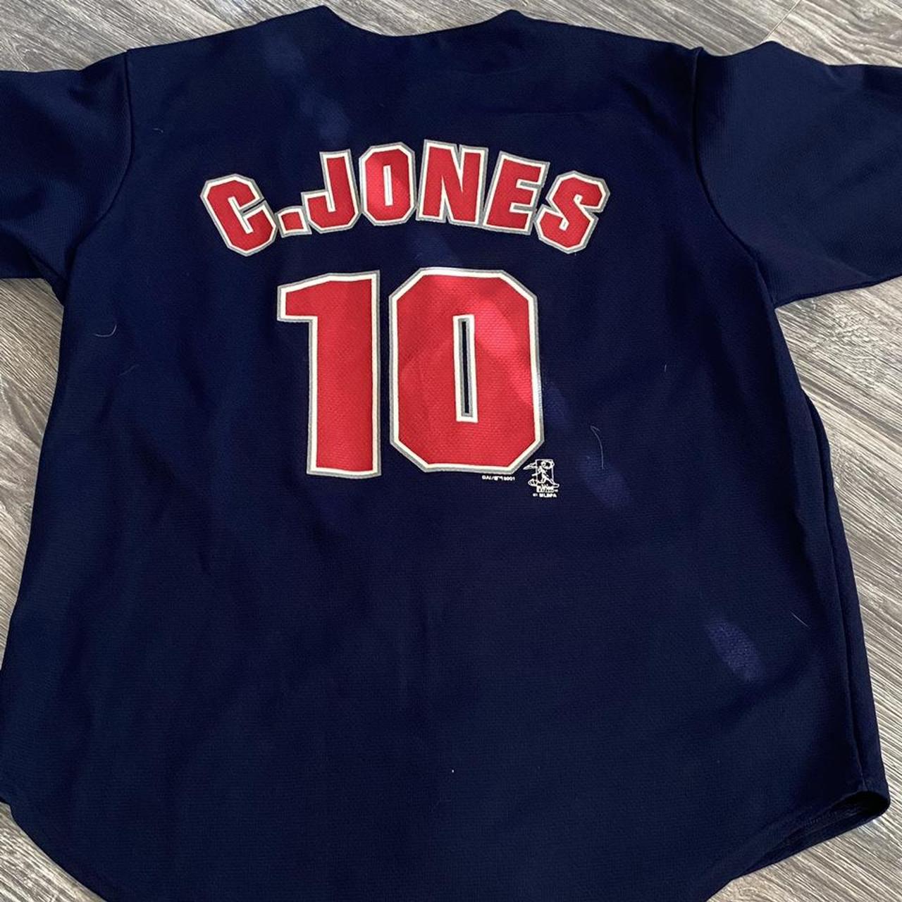 01' Chipper Jones Baseball Jersey Great - Depop