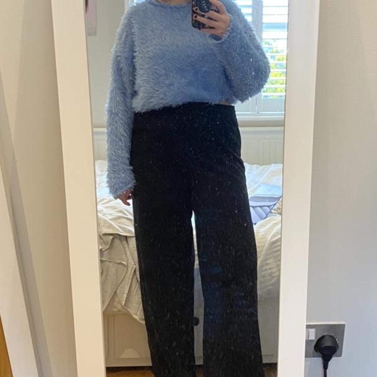 zara blue fluffy jumper