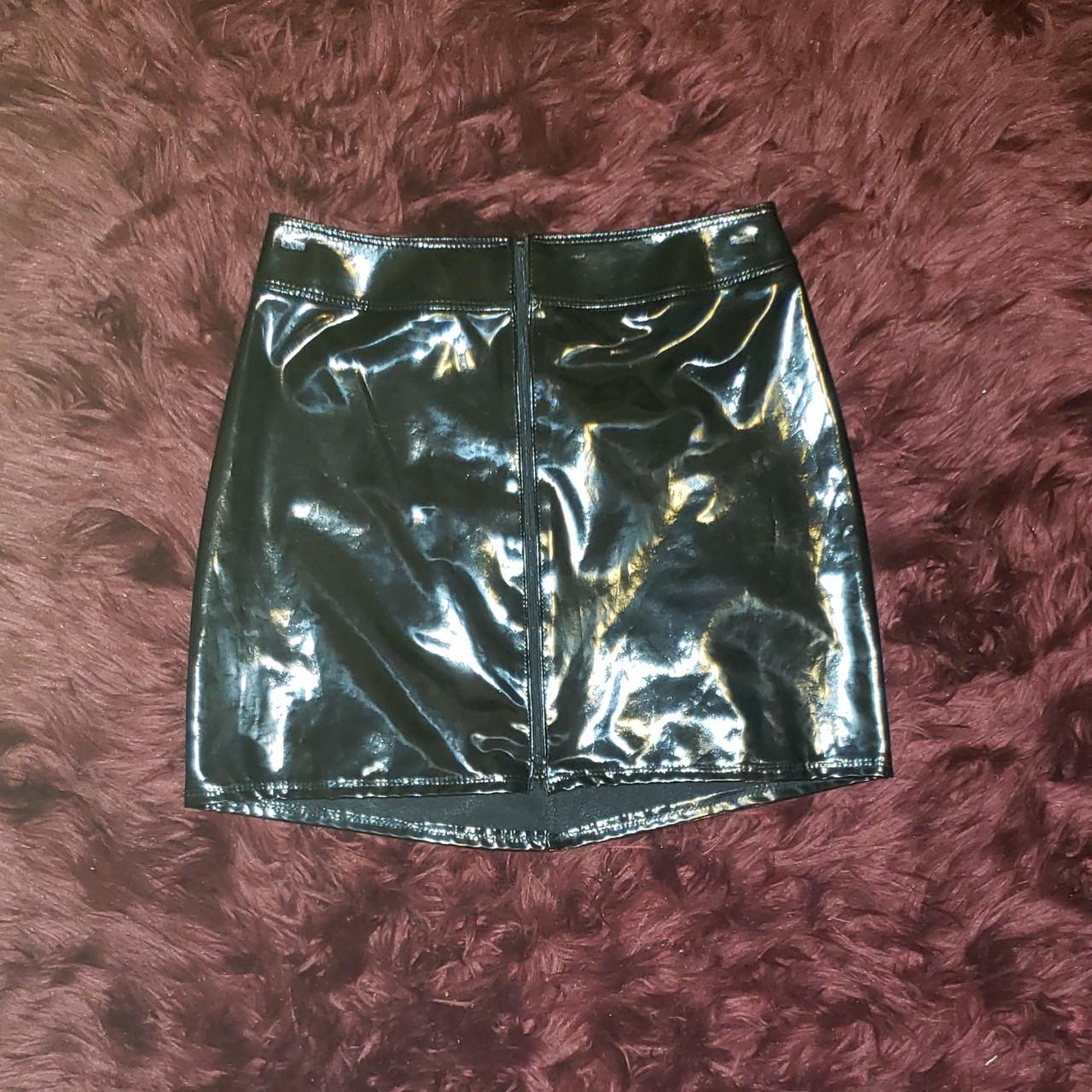 Catanzaro black vinyl zip up front size XS-S Depop