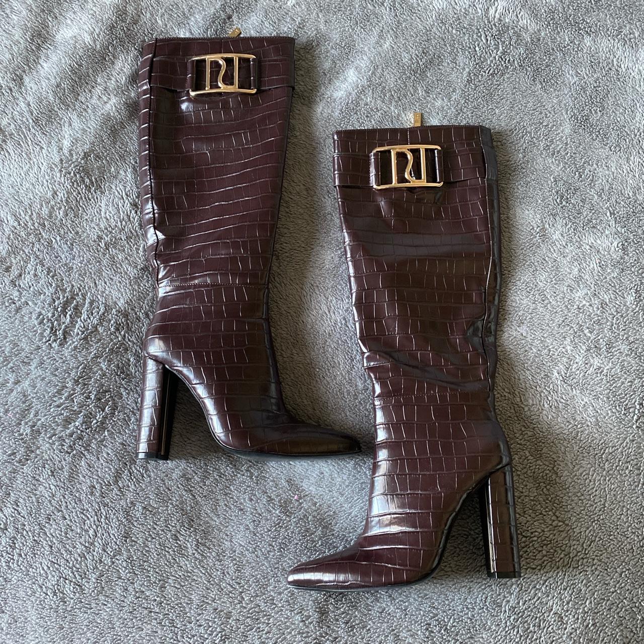 river island burgundy boots