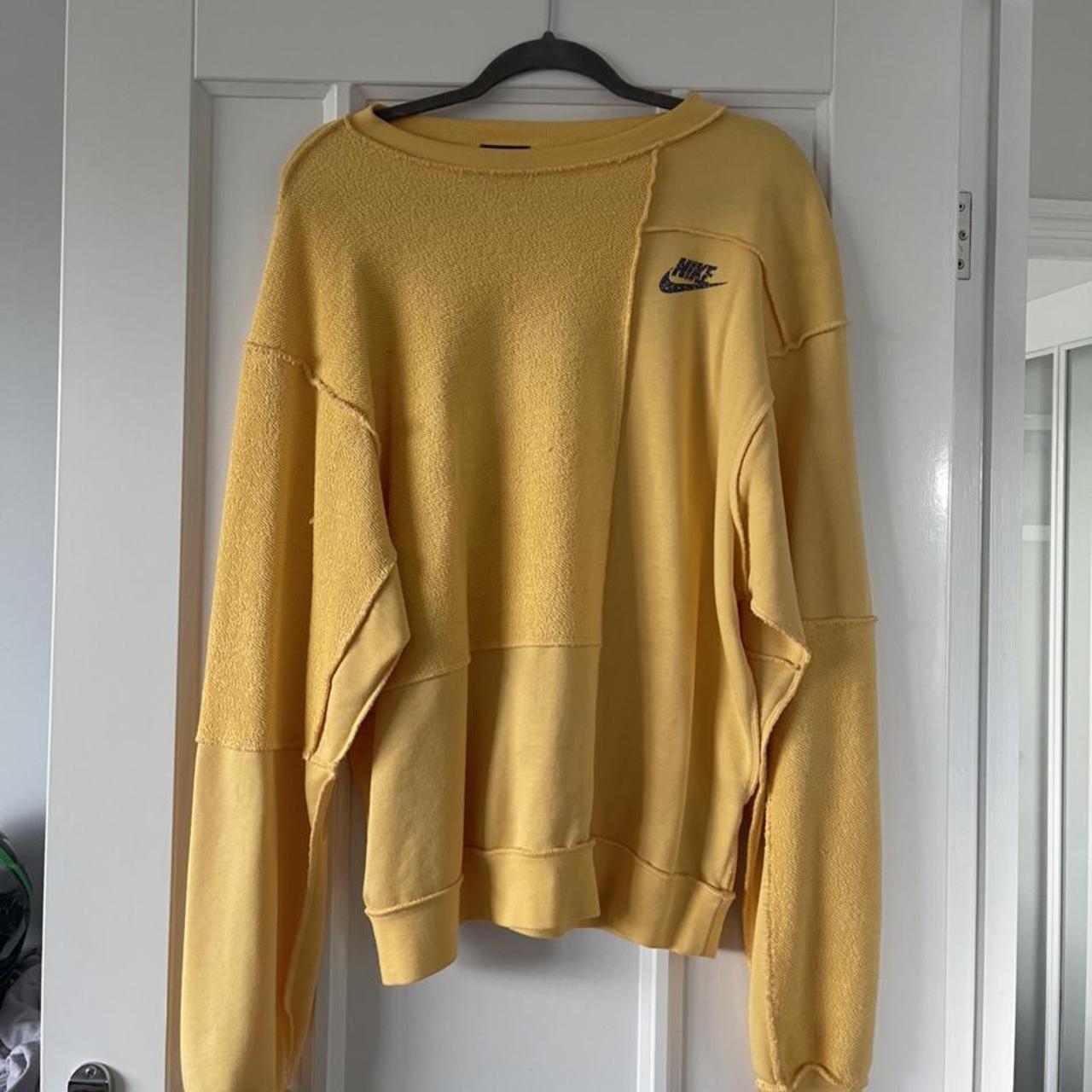 nike reverse panel sweatshirt in yellow