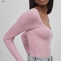 bershka knitted corset detail bodysuit