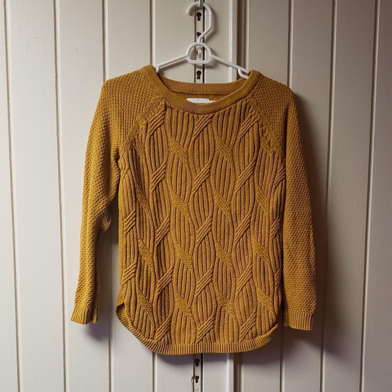 GOLDENROD CABLE KNIT SWEATER gorgeous knit... - Depop