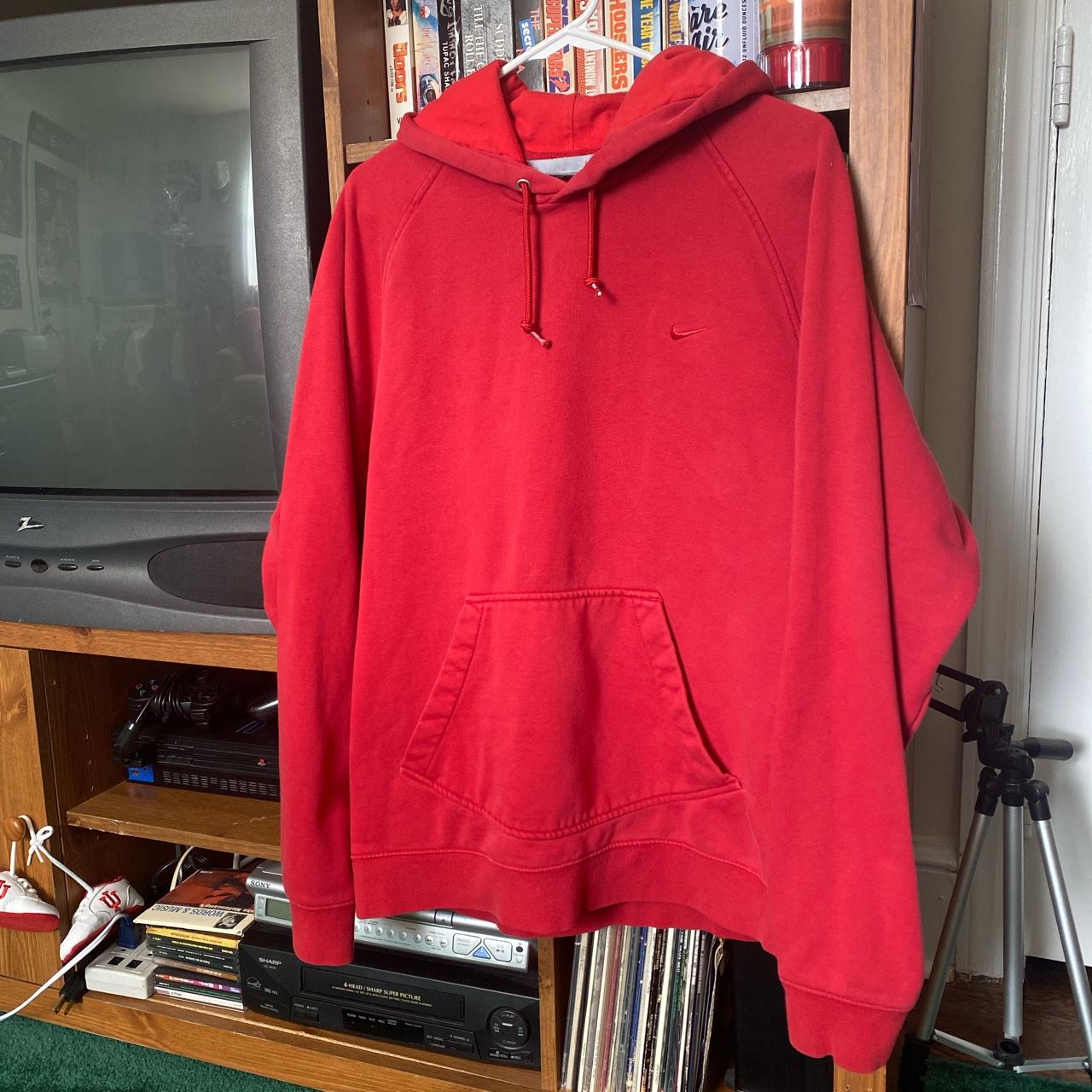 mens red nike pullover hoodie