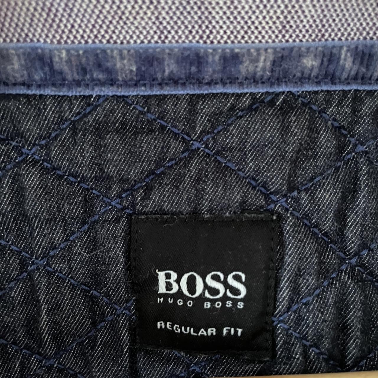 Hugo Boss Women's Grey and Navy Sweatshirt | Depop