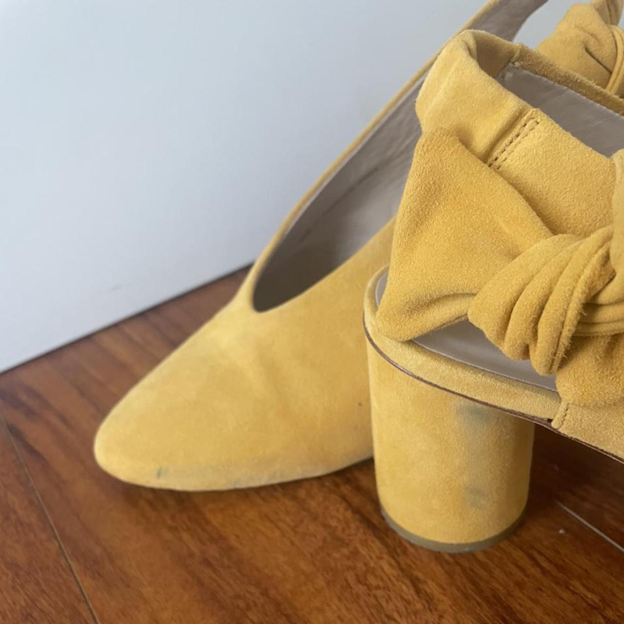 COS yellow sling back heels 🌟 Suede Mustard yellow... - Depop