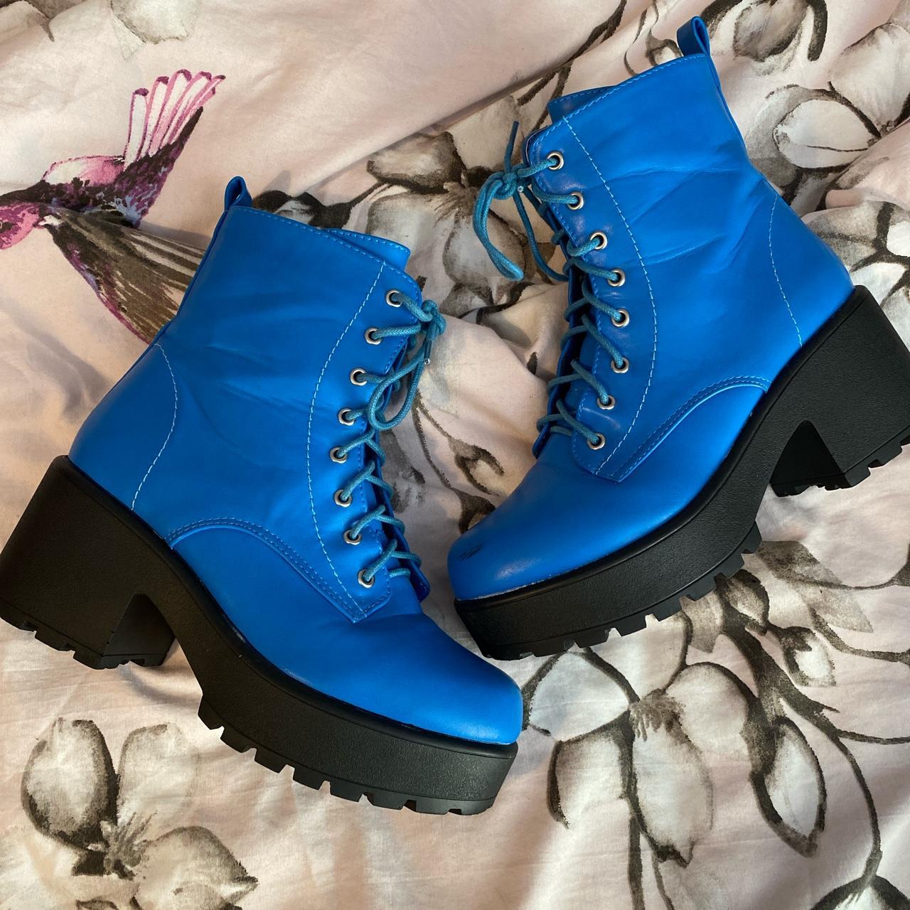 Koi footwear blue boots UK size 5 koifootwear... Depop