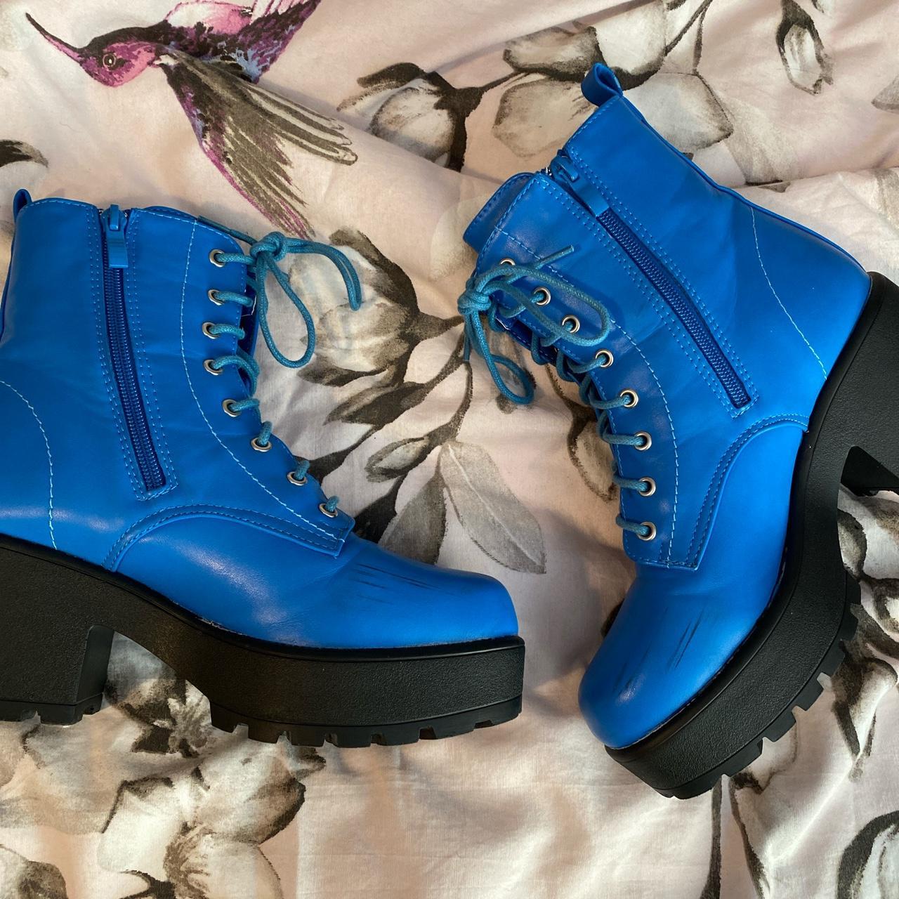 Koi footwear blue boots UK size 5 koifootwear... Depop