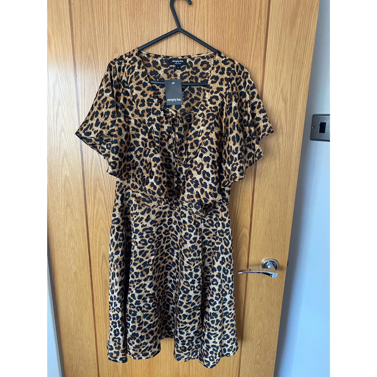 Simply Be leopard print skater mini dress with... - Depop