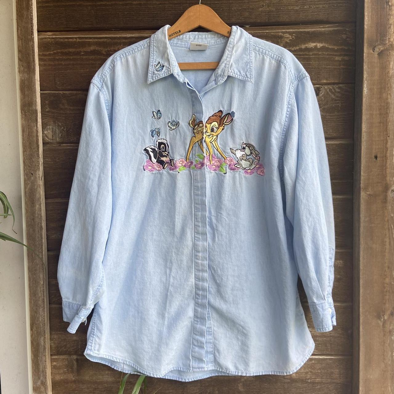 very cute Disney embroidered button up shirt Good... - Depop