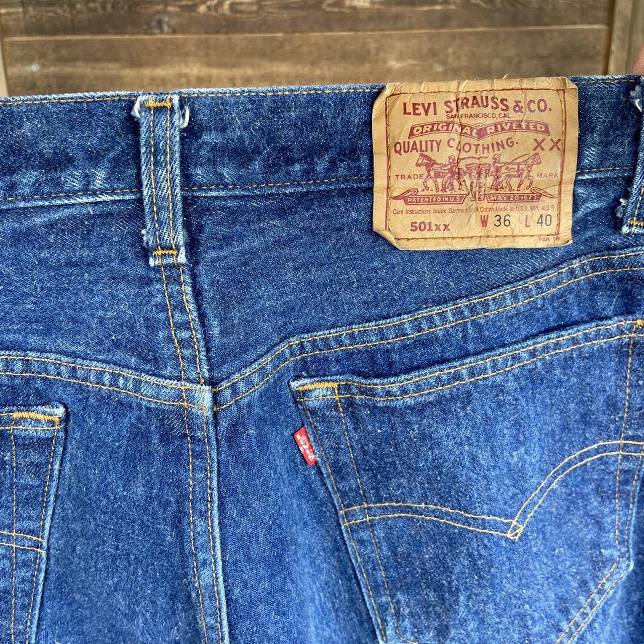 Vintage 1992 darkwash Levi Strauss 501 made in USA... - Depop