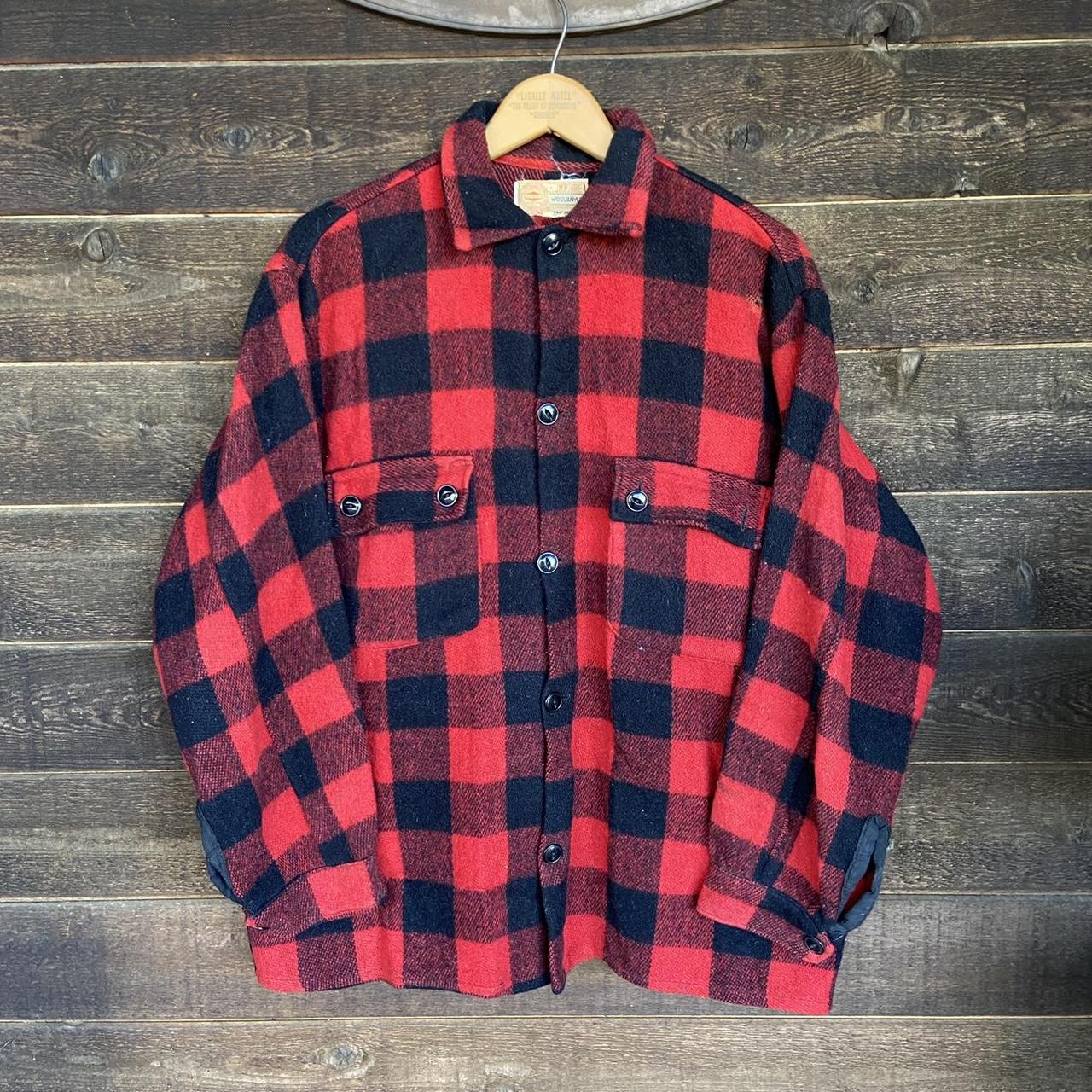 1940s Humphrey Wool plaid flannel lumberjack 2... - Depop