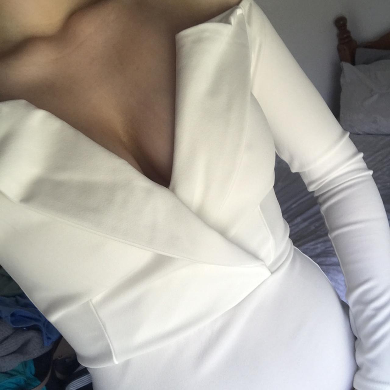 Missguided White Bardot Foldover Wrap Dress Never. Depop