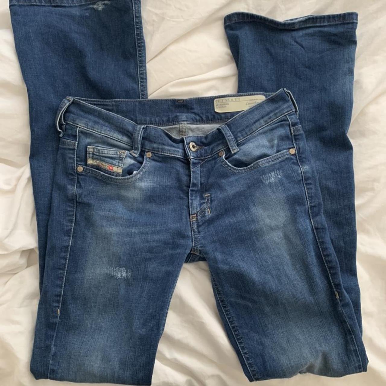 low rise bootcut diesel jeans waist 24 length 32 - Depop