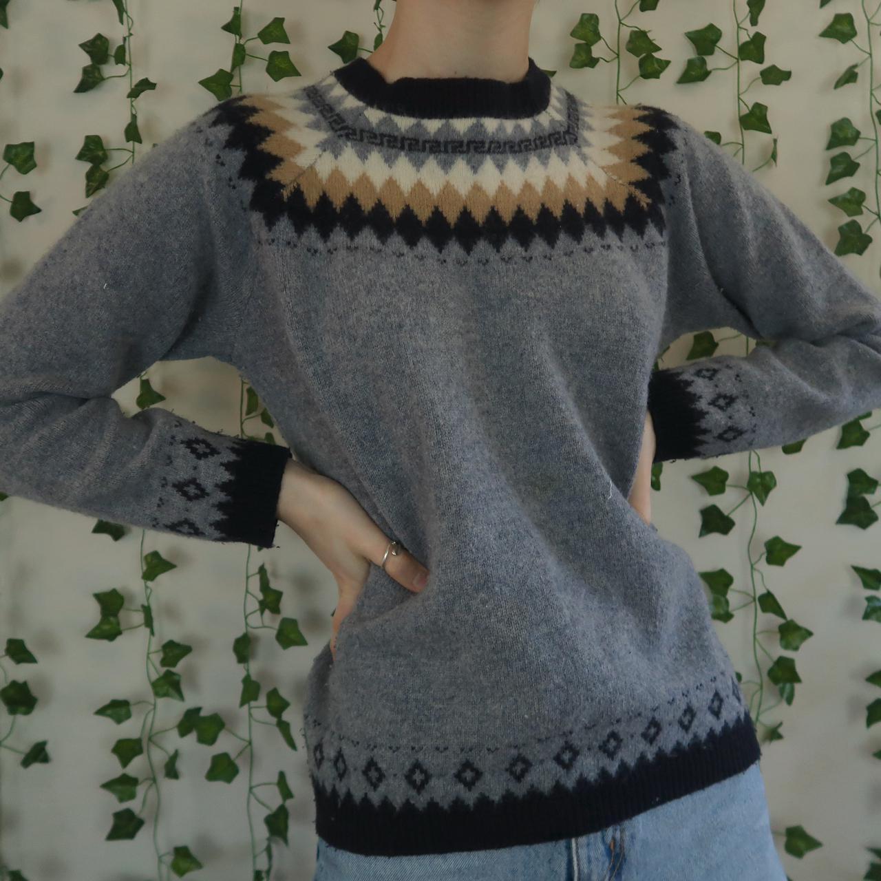 HARP Dublin Light Grey Sweater with a Square Neck... Depop