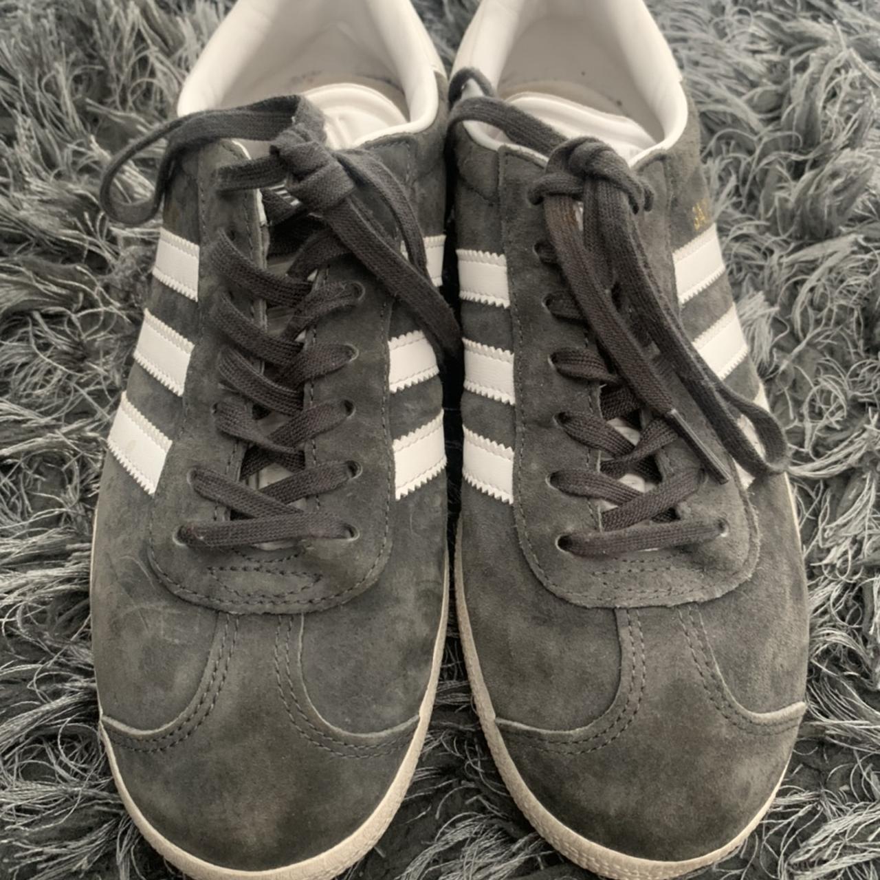 womens adidas dark grey gazelle og suede trainers