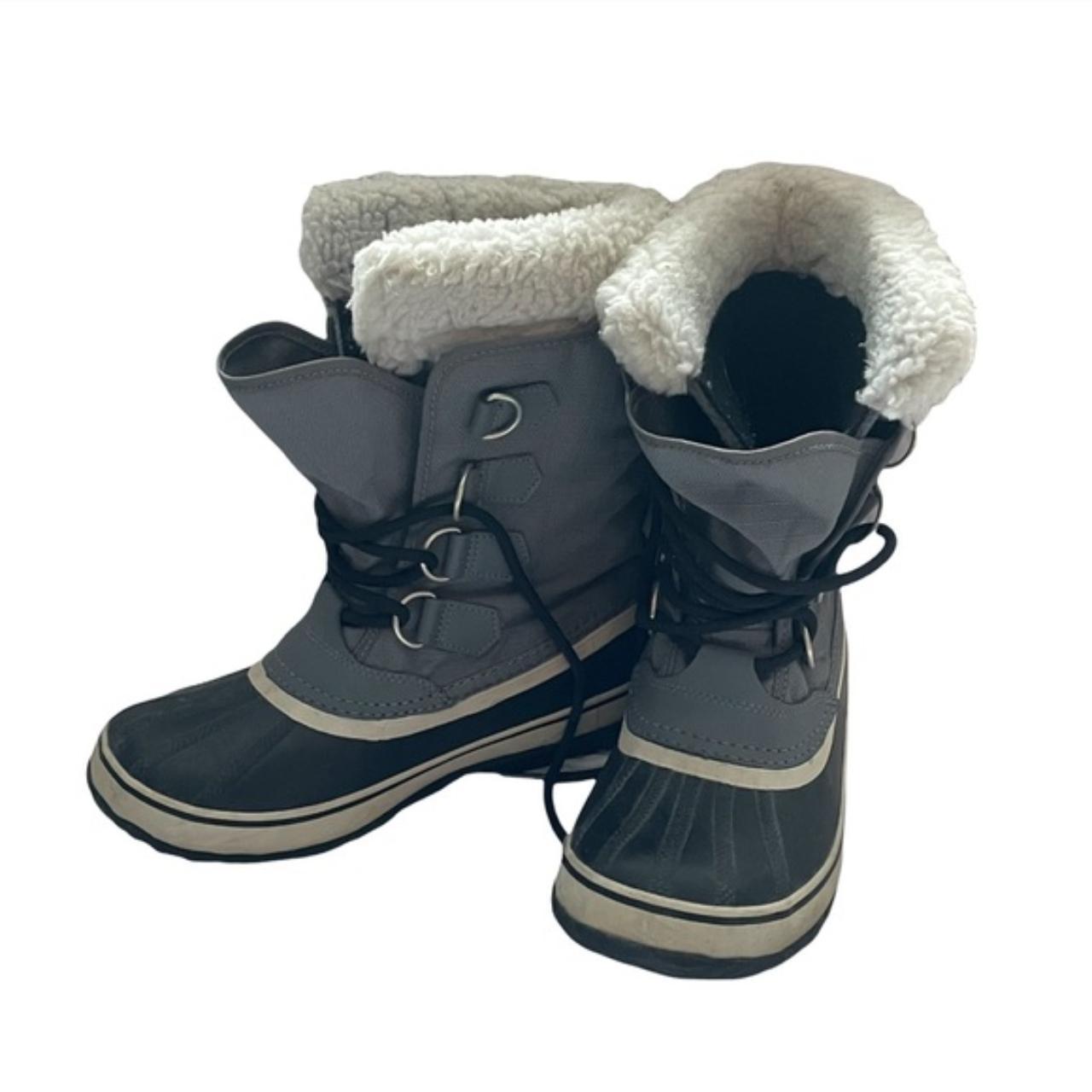 sorel tan and grey boots