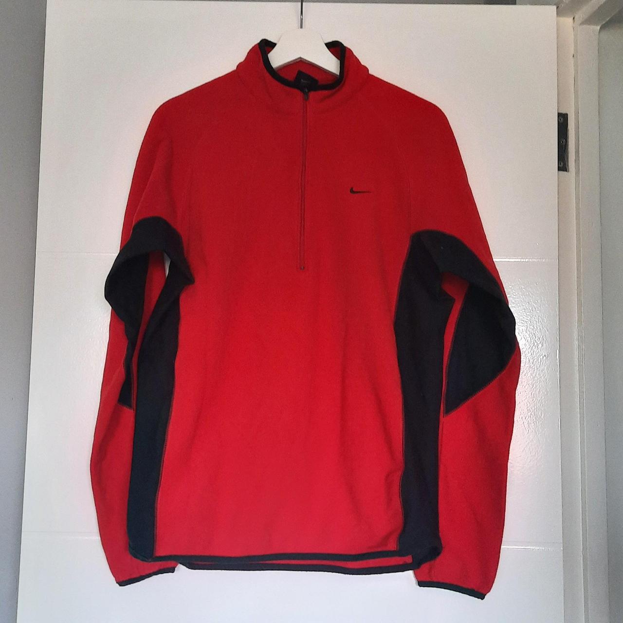 Mens Nike fleece Lovely Red and black,light weight... - Depop