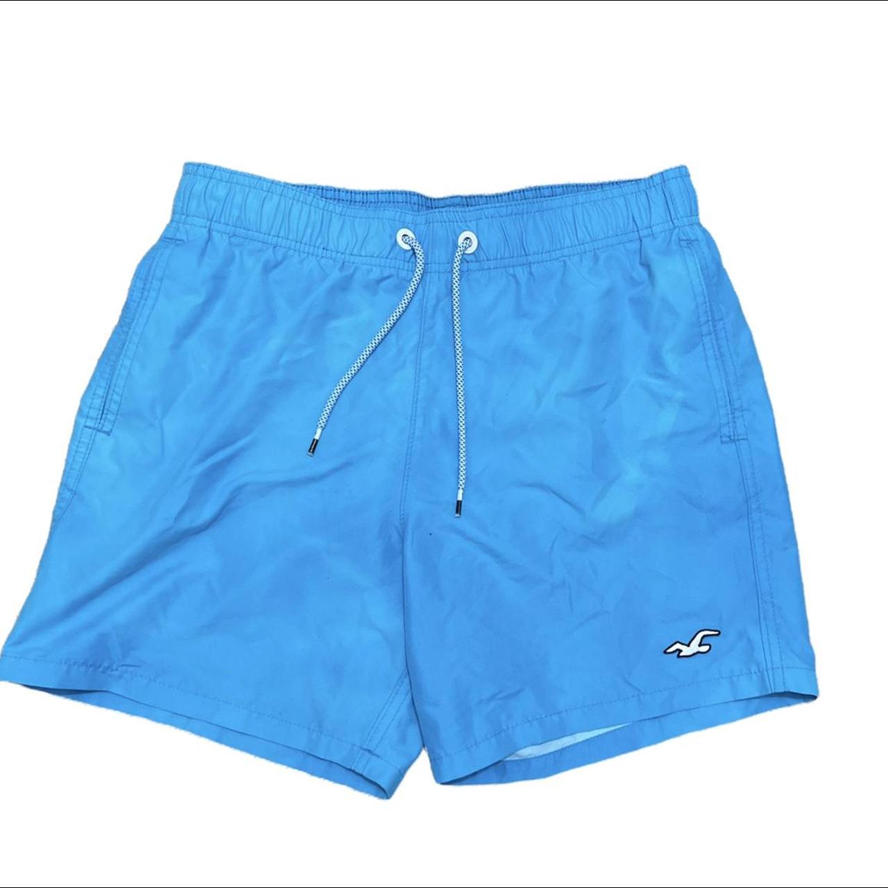 Hollister Mens Neon Blue Swim Trunks Size Small 5.5... - Depop