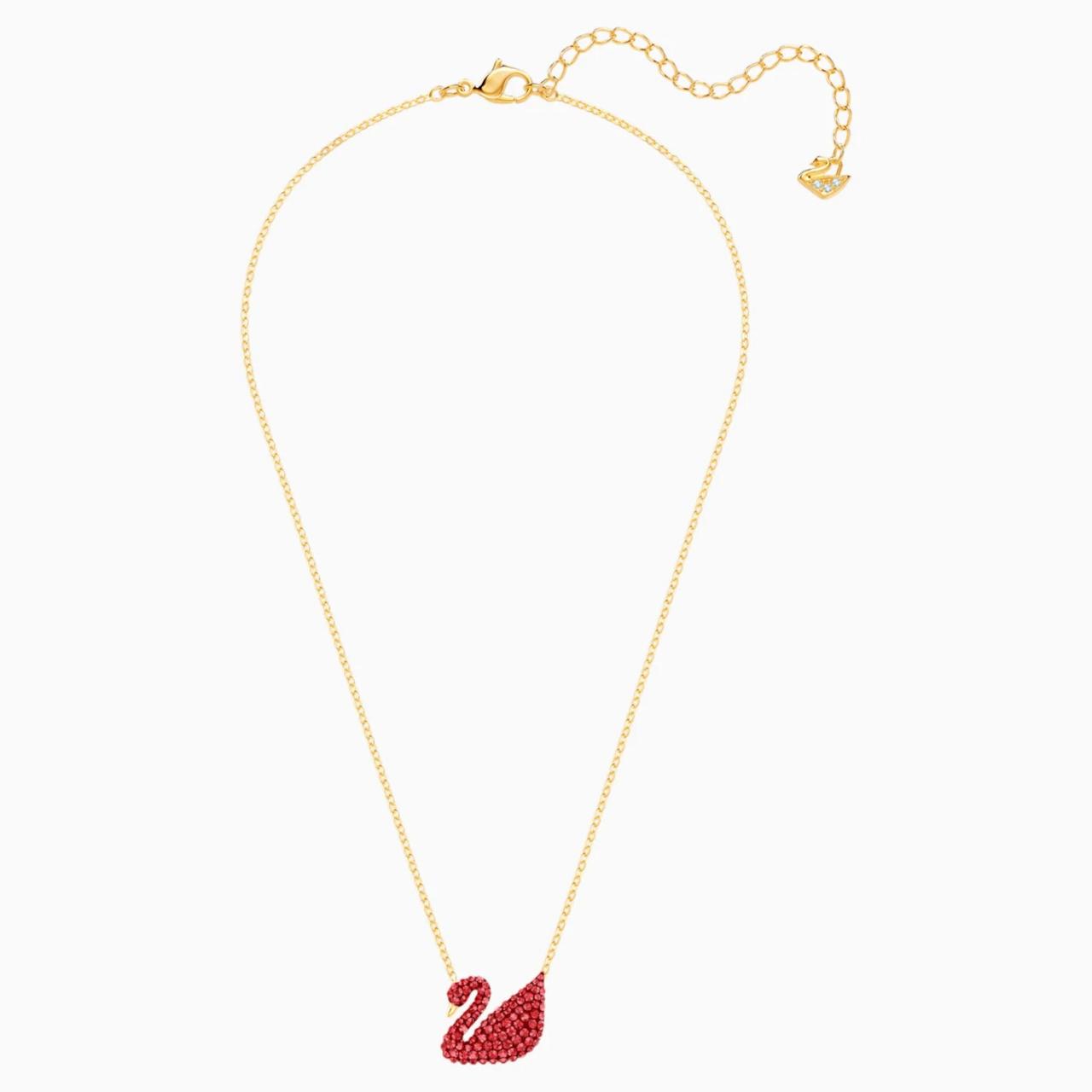 Swarovski ICONIC SWAN PENDANT, RED, GOLD-TONE... - Depop