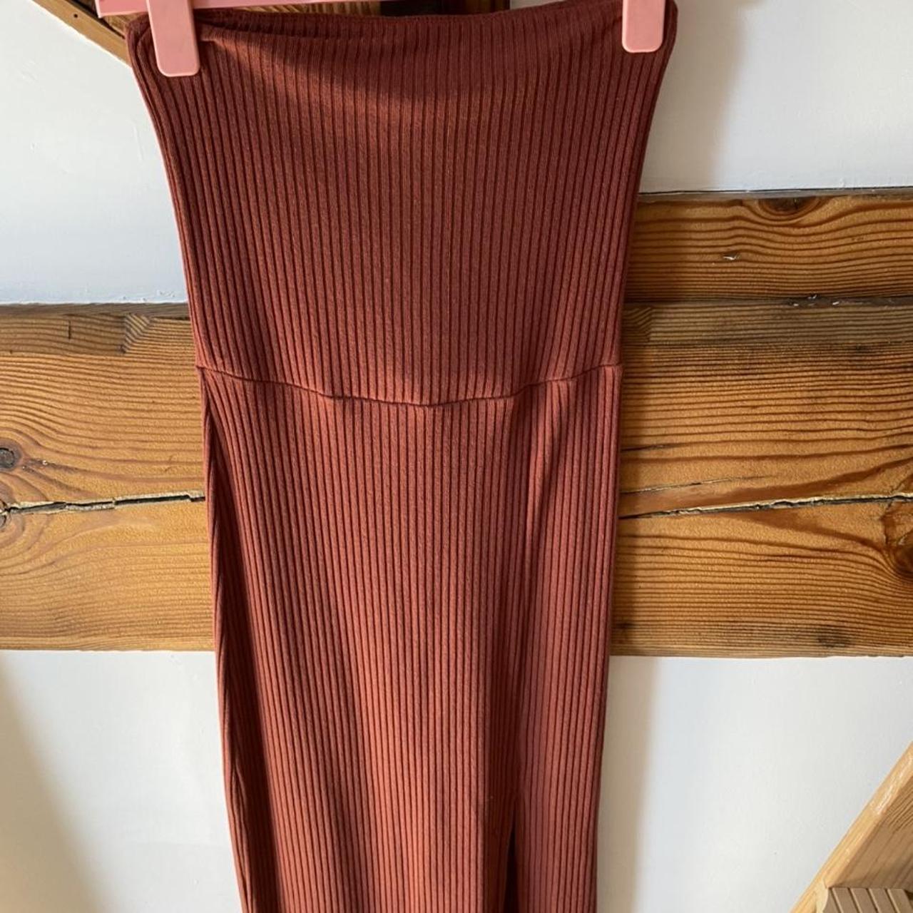 Abercrombie & Fitch Women's Orange and Burgundy Dress Depop