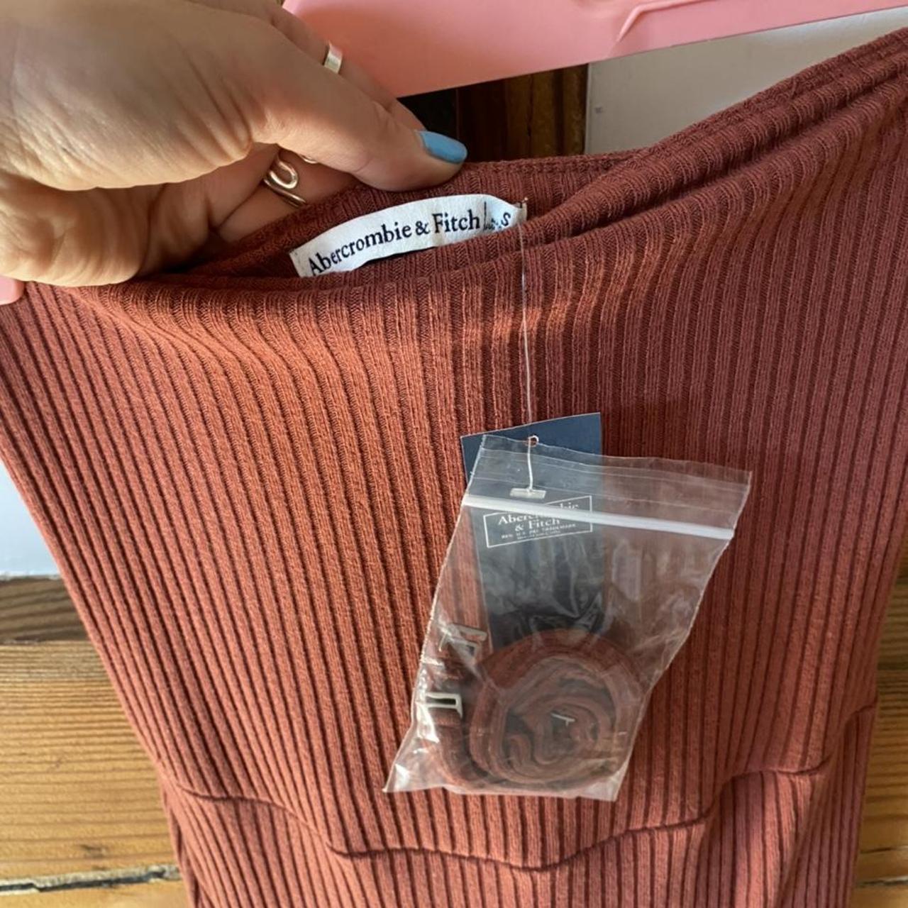 Abercrombie & Fitch Women's Orange and Burgundy Dress Depop