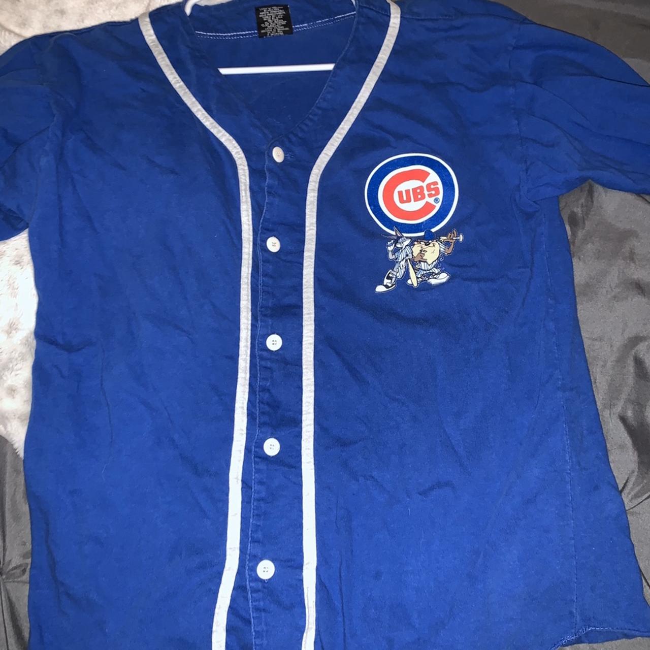 Vintage 1995 MLB Chicago Cubs Looney Tunes Button Up Jersey