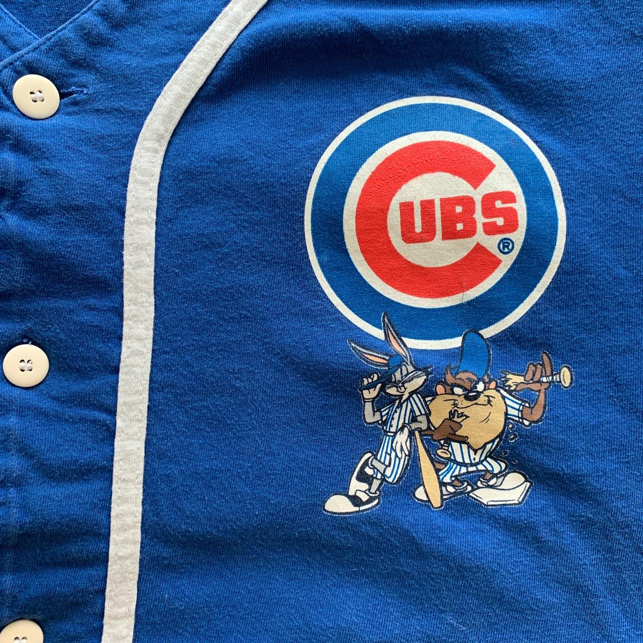 Vintage 1995 MLB Chicago Cubs Looney Tunes Button Up Jersey