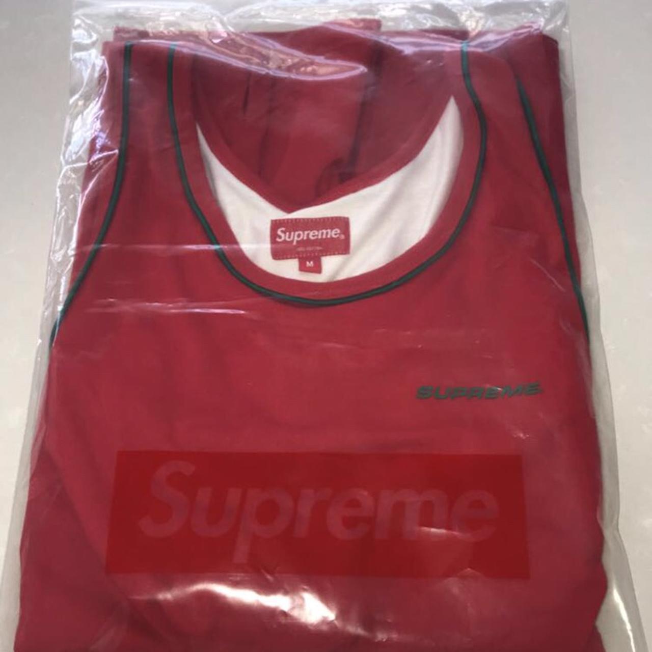 SS20 supreme piping tank top (red) Size Medium Dead - Depop