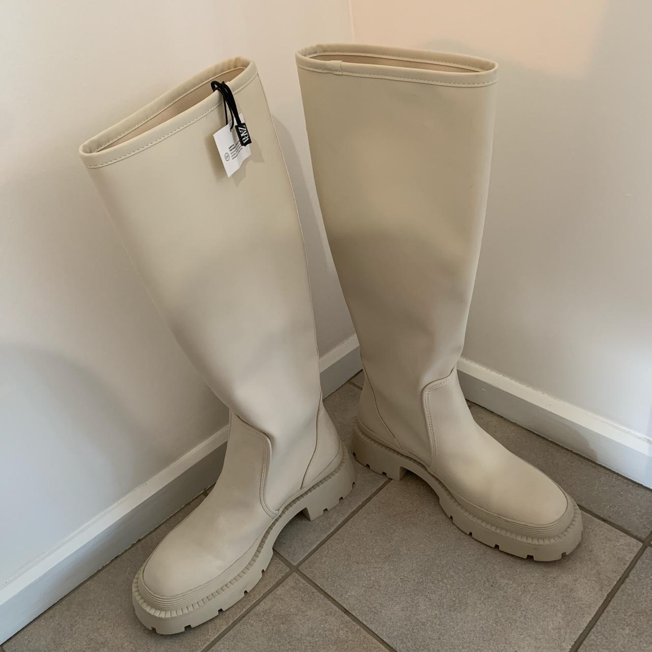 zara cream suede boots