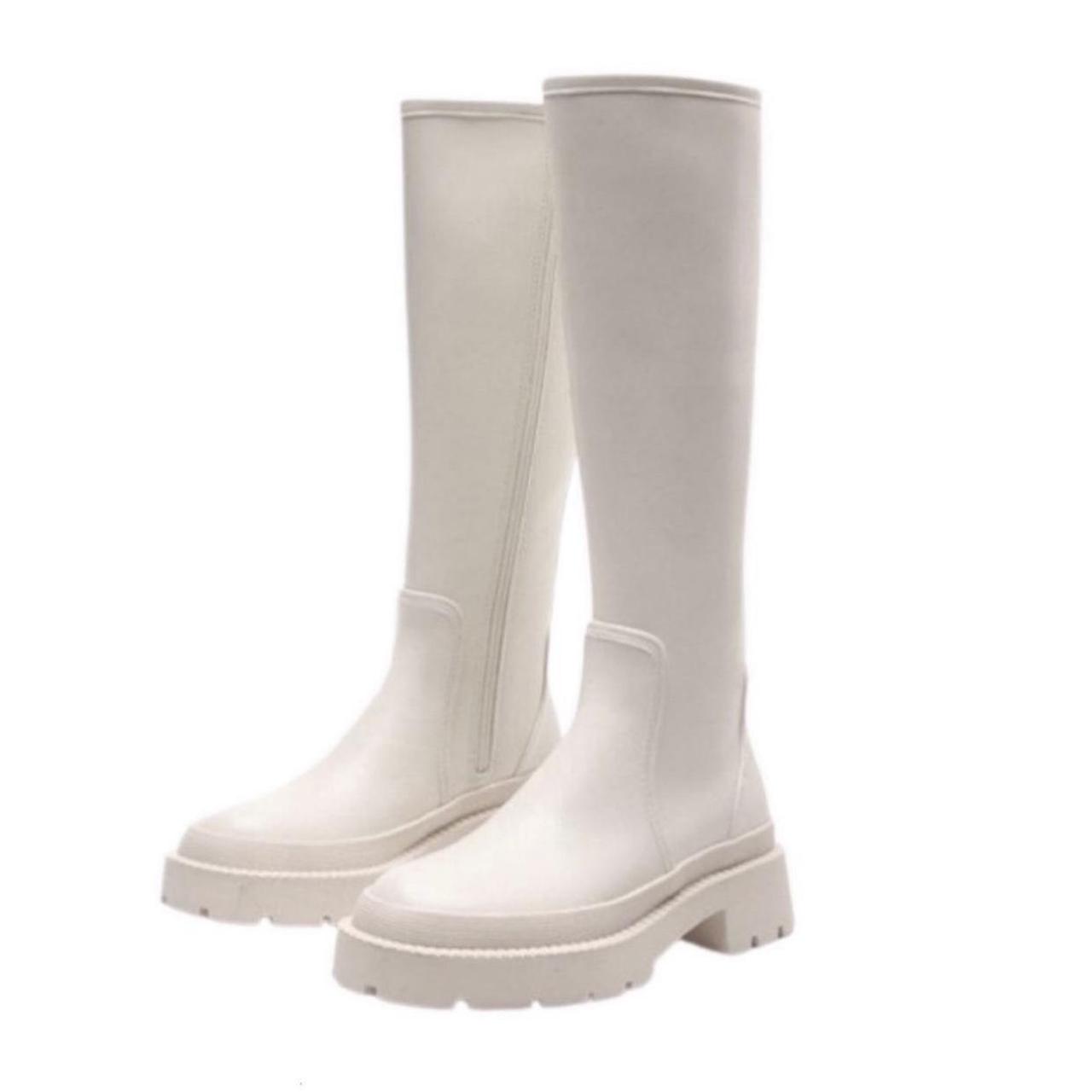 zara cream suede boots