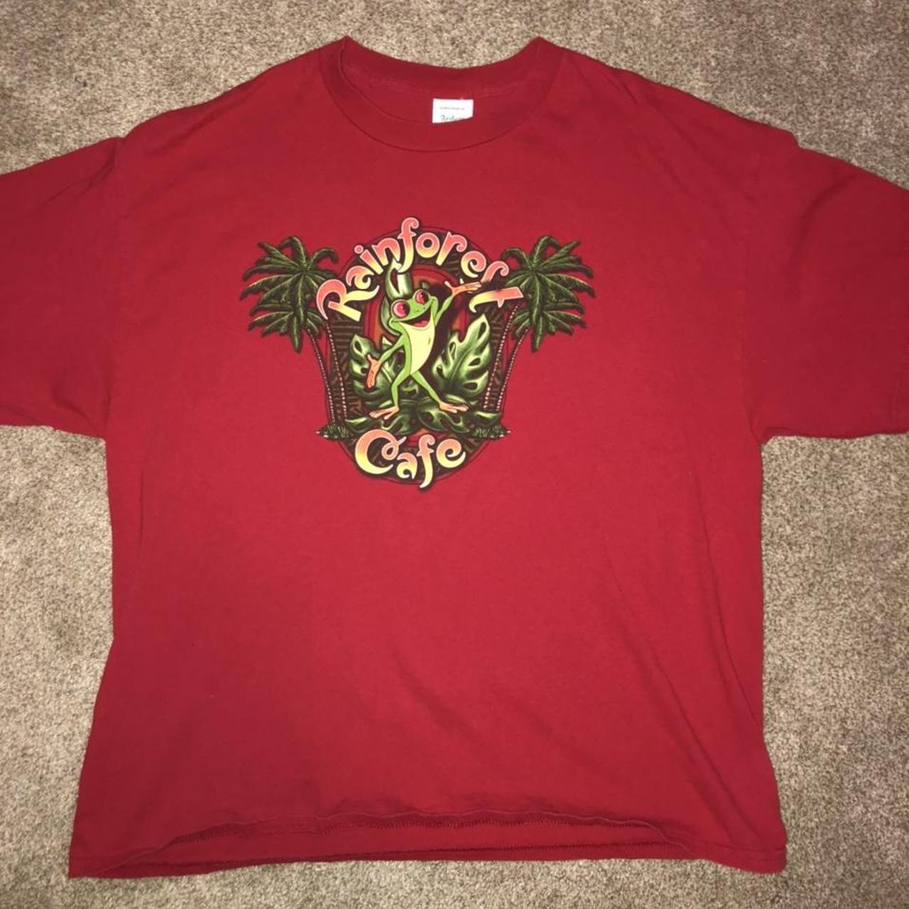 Rainforest cafe shirt with the frog on the front... - Depop