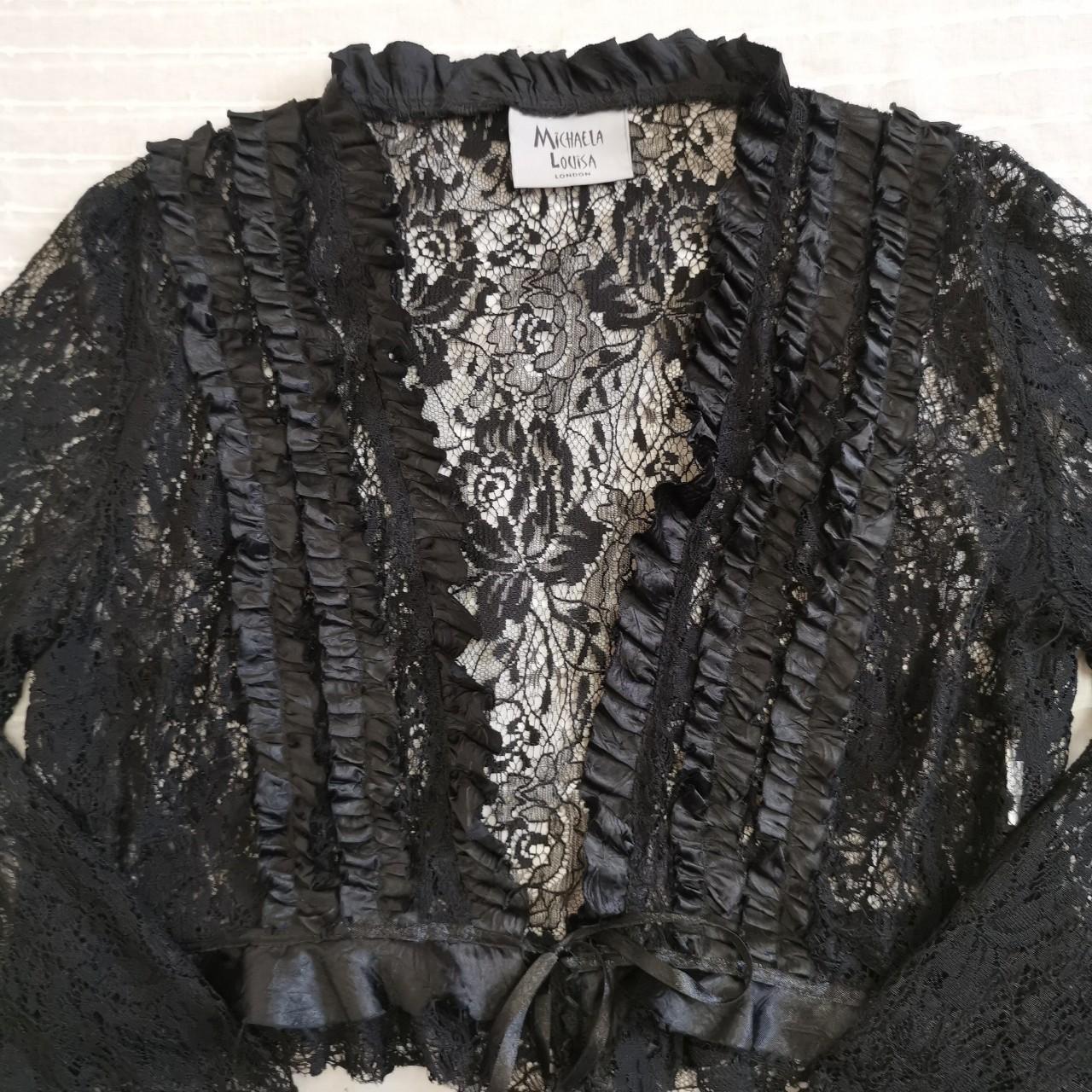 Michaela Louisa London 90s Y2k Vintage Black Frilly... - Depop