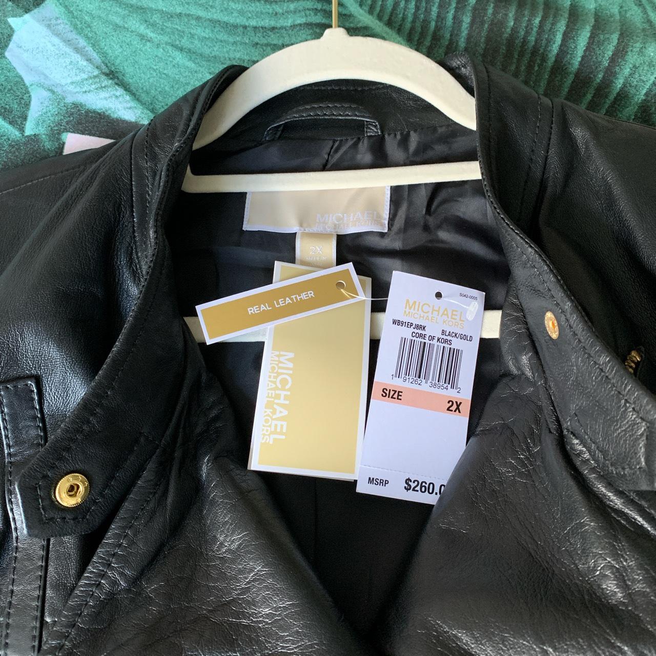 Michael kors deals genuine leather jacket