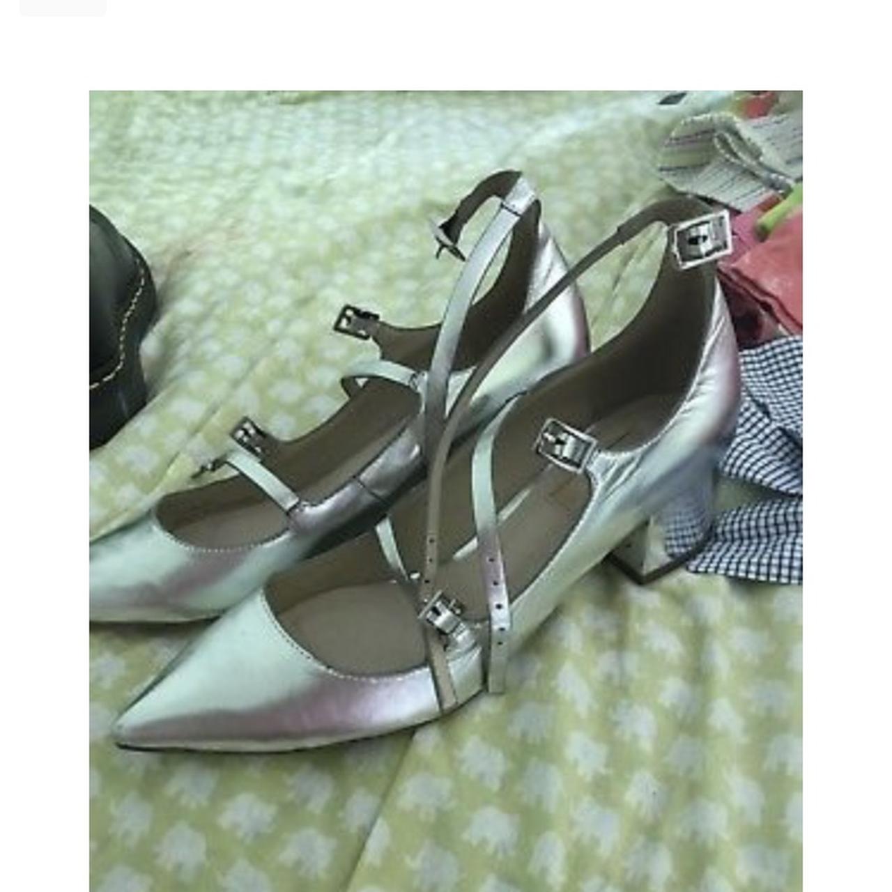 Topshop silver Jolene Mary Jane pumps. Worn once Depop