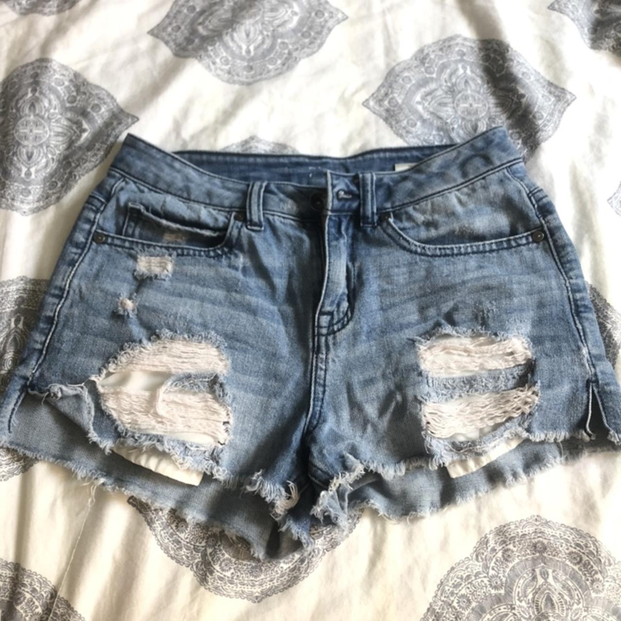 Super cute cut denim shorts. - Can fit 24/25 - In... - Depop