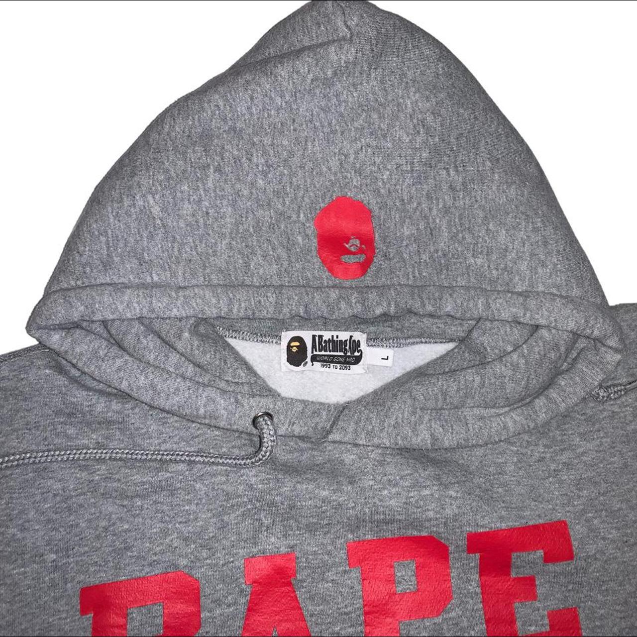 Bape happy new year spell out hot sale hoodie grey