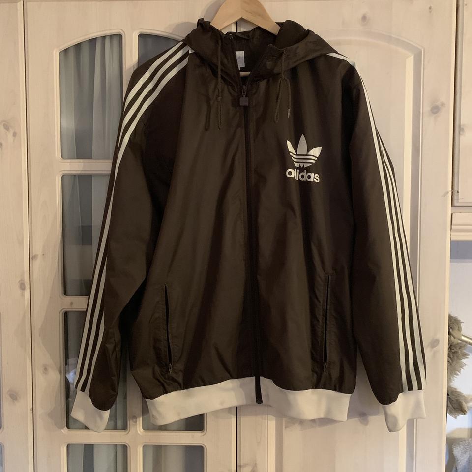 adidas track jacket brown